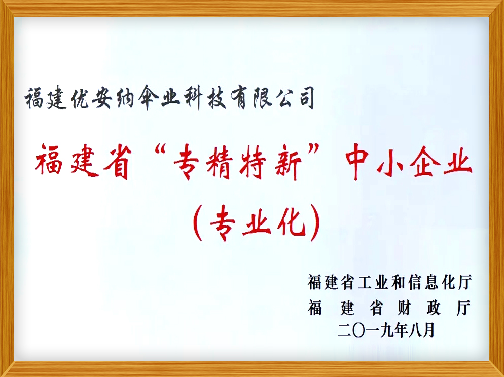 福建省“專精特新”中小企業(yè)（專業(yè)化）